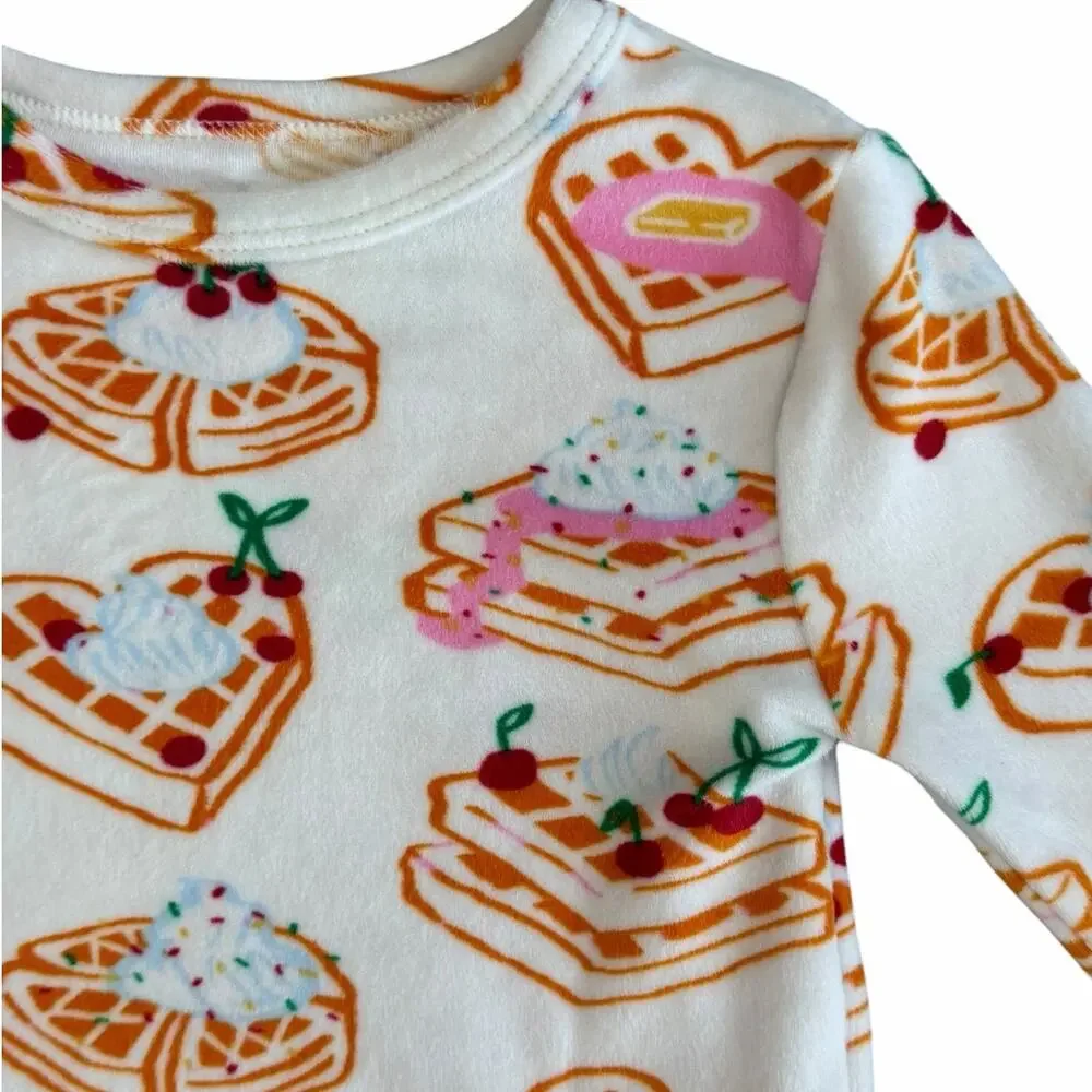 Cat & Jack Girls Fleece Waffles Pajama Set 4T